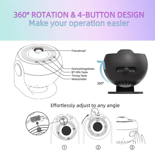 1PC Planetarium Projector for Bedroom Pro Version Galaxy Star Projector with Remote Control Bluetooth Function for Kids Adults