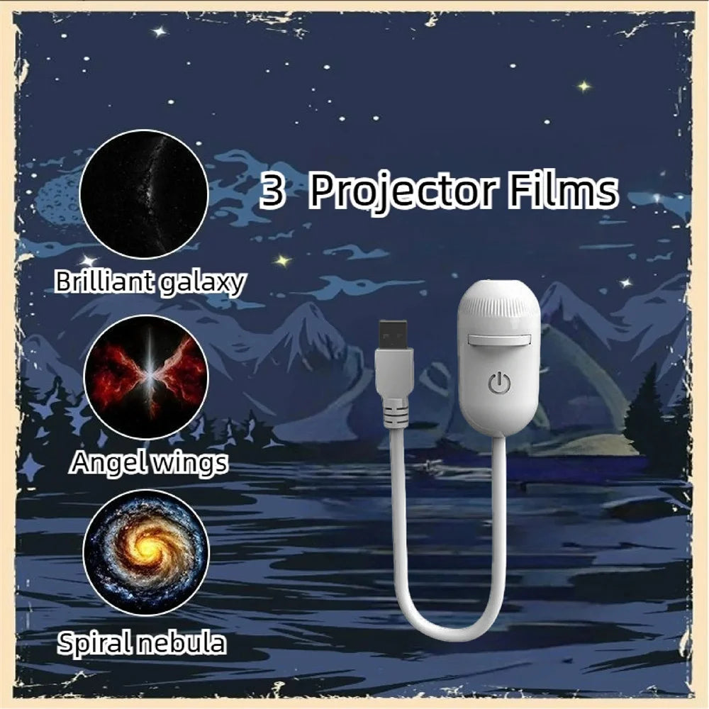 Galaxy Star Projector Night Light 2 in 1 Mini Starry Sky Ambient Lamp for Kids Bedroom Party Atmosphere Decor LED Night Lamp
