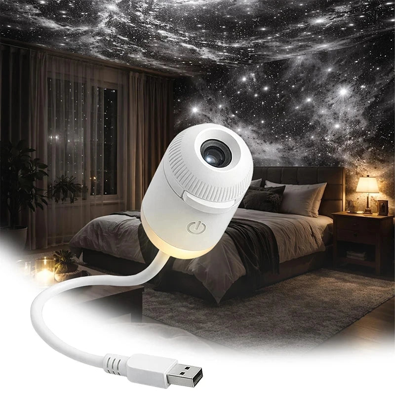Galaxy Star Projector Night Light 2 in 1 Mini Starry Sky Ambient Lamp for Kids Bedroom Party Atmosphere Decor LED Night Lamp