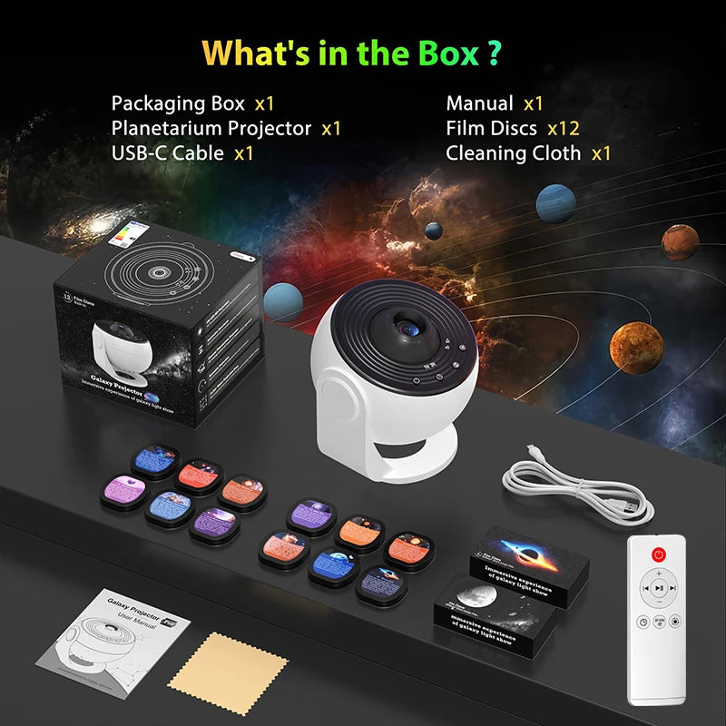 1PC Planetarium Projector for Bedroom Pro Version Galaxy Star Projector with Remote Control Bluetooth Function for Kids Adults